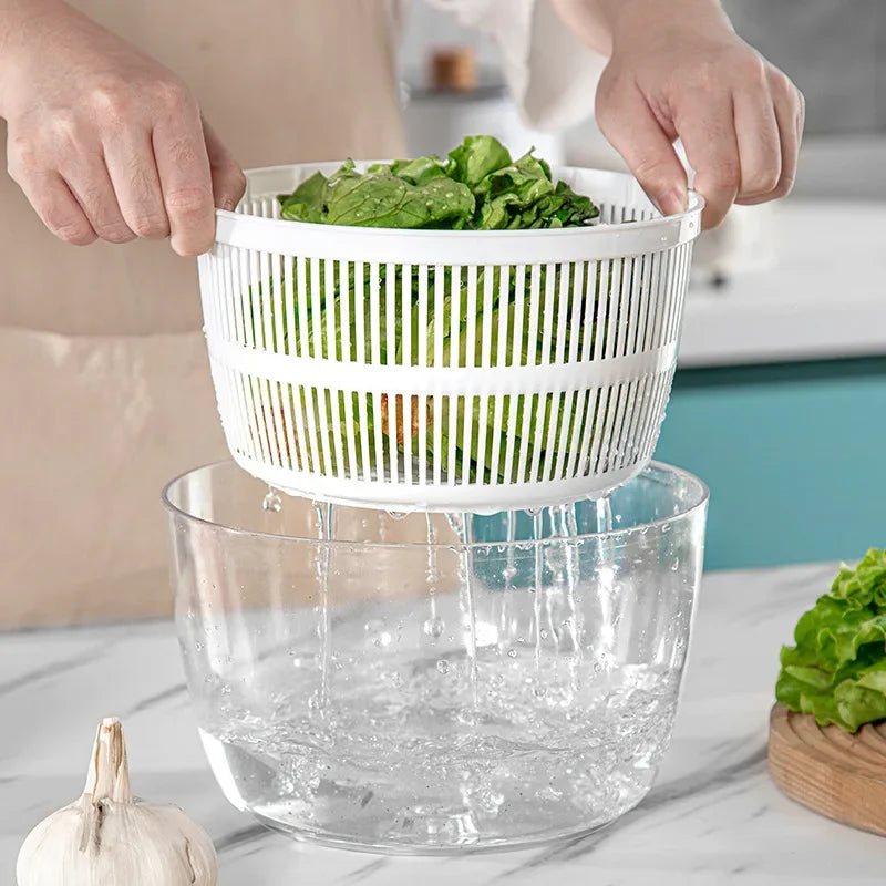 Virello | Salatschleuder | Hebeltechnik, Stopptaste, Großes Volumen | Für Salat, Kräuter & Beeren