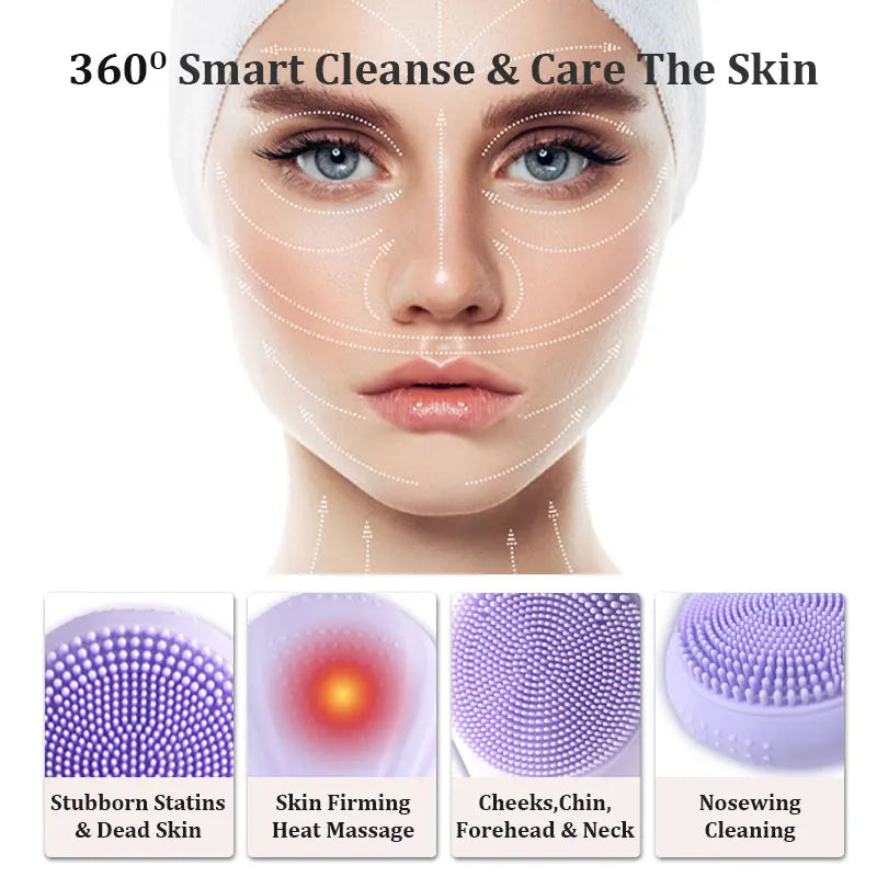 GlowSonic Touch | 2-in-1 Gesichtsreinigungs- & Massagebürste | Hygienisches Silikon | Für strahlend reine Haut