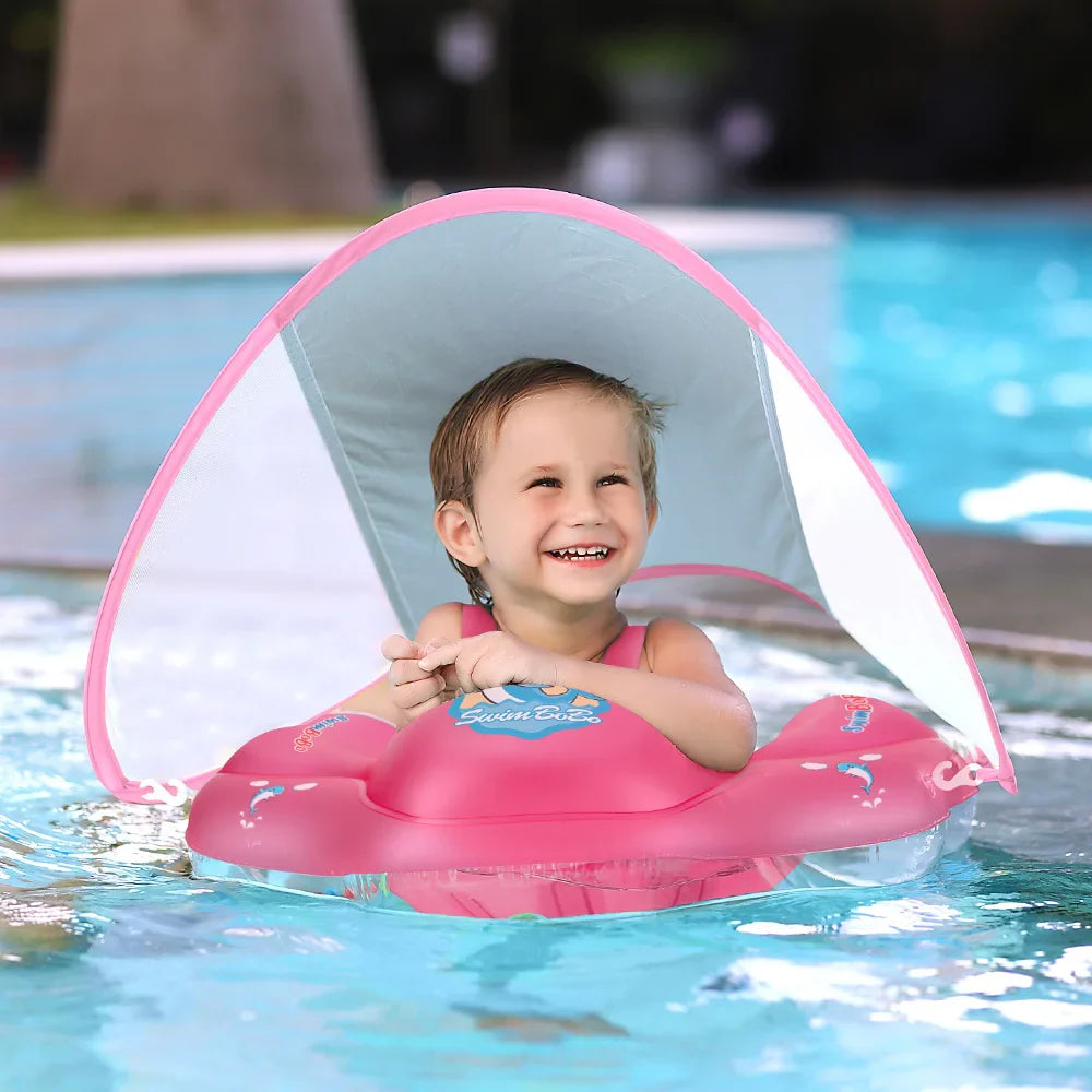 Solaboo Baby Schwimmring | Mit UV-Dach & Stütze | Aufblasbar & Sicher | Ab 6 Monaten