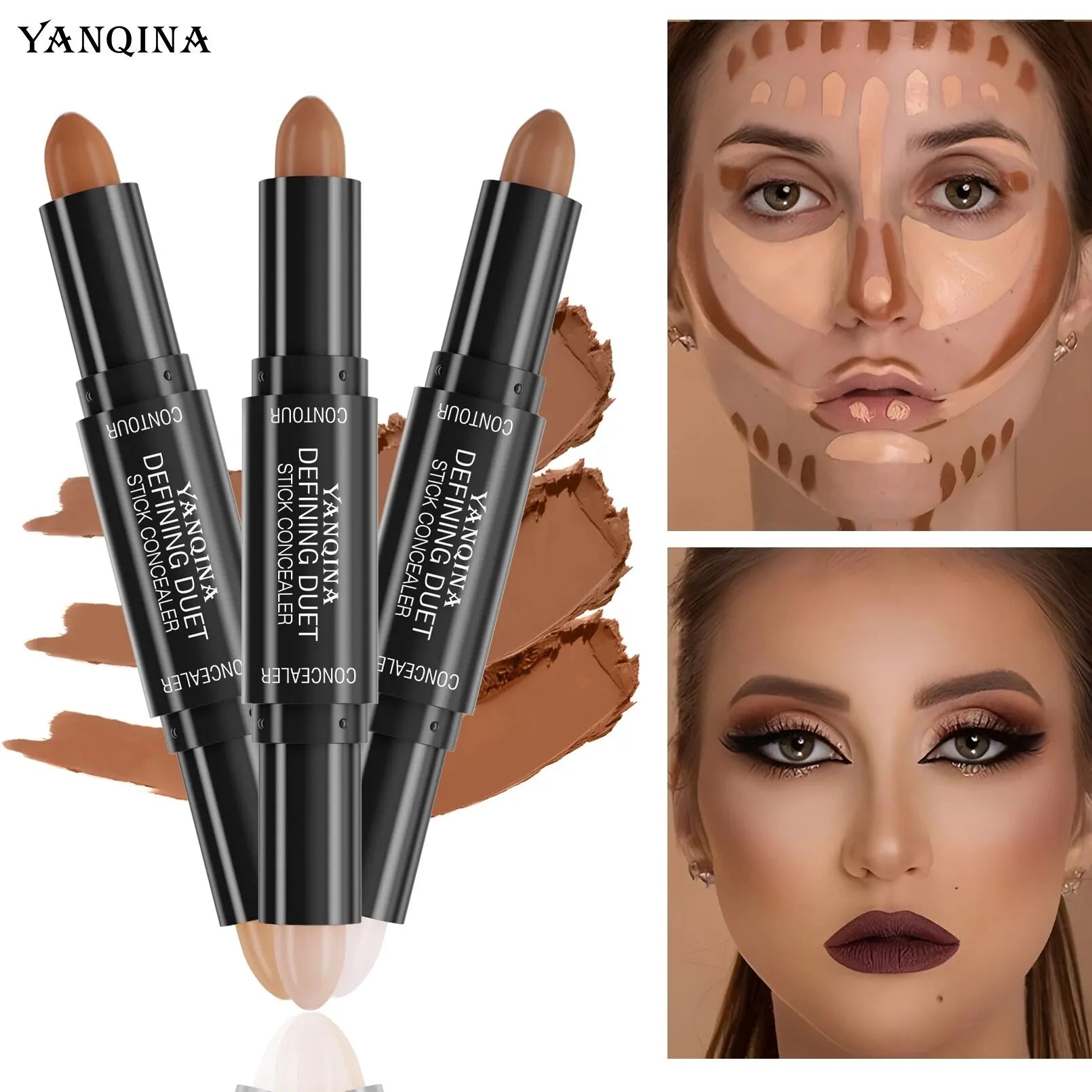 GlowContour | 2-in-1 Contour & Highlighter Stick | Wasserfest & Langanhaltend | Für Alle Hauttypen