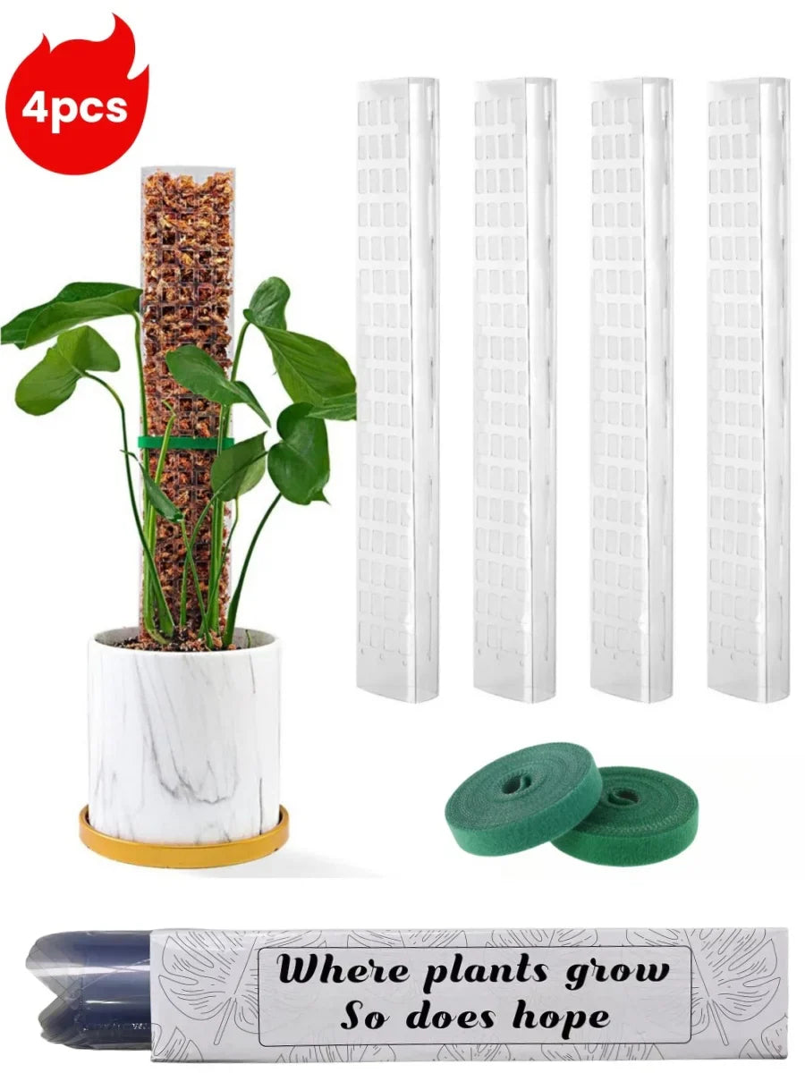 Vertilo Moosstab Set | Transparent & Wiederverwendbar | Für Monstera & Co. | 30–60 cm