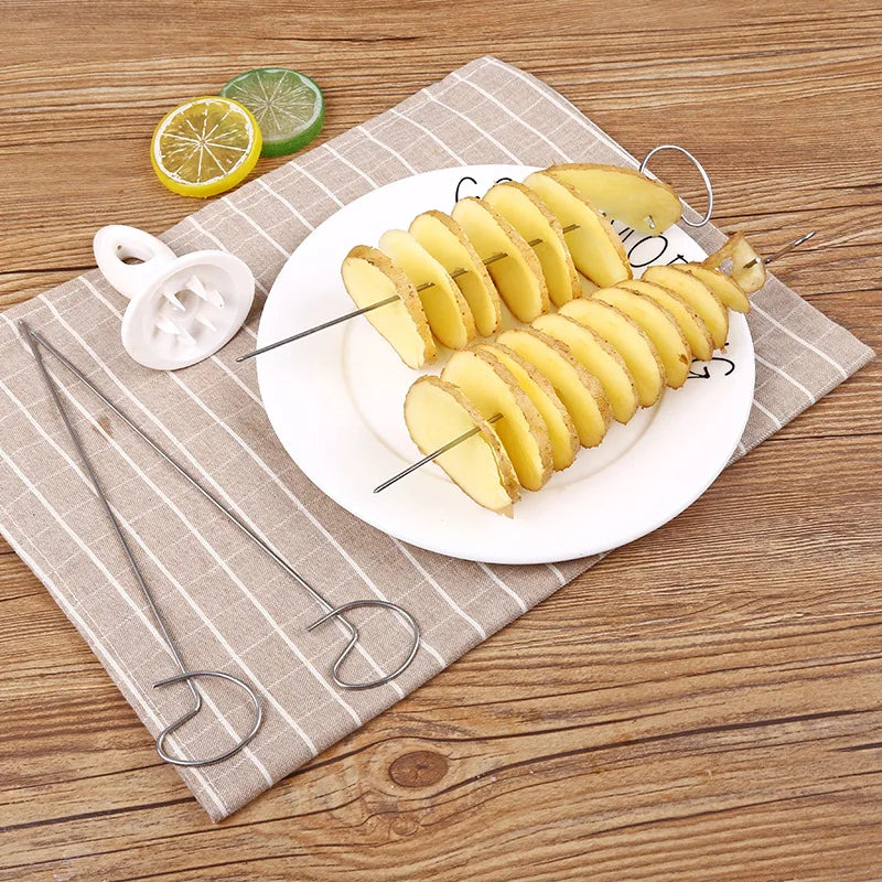 Twistelio SpiralPro | Spiral-Schneider aus Edelstahl | Ideal für BBQ & Camping | Für Kartoffeln & Gemüse