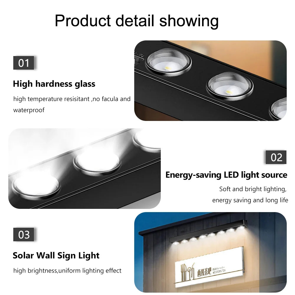 Solvara Solar Wandleuchten | Aluminium Gehäuse | Bewegungsmelder | Warmweißes Licht | IP54 Wetterfest