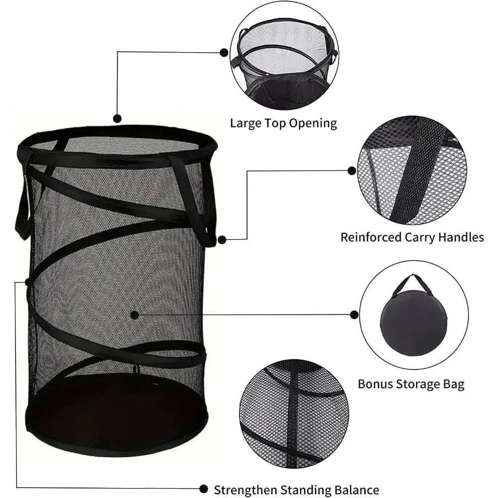 AirFold Hamper | Faltbarer Wäschekorb | Atmungsaktiv & Tragbar | Für Bad & Schlafzimmer