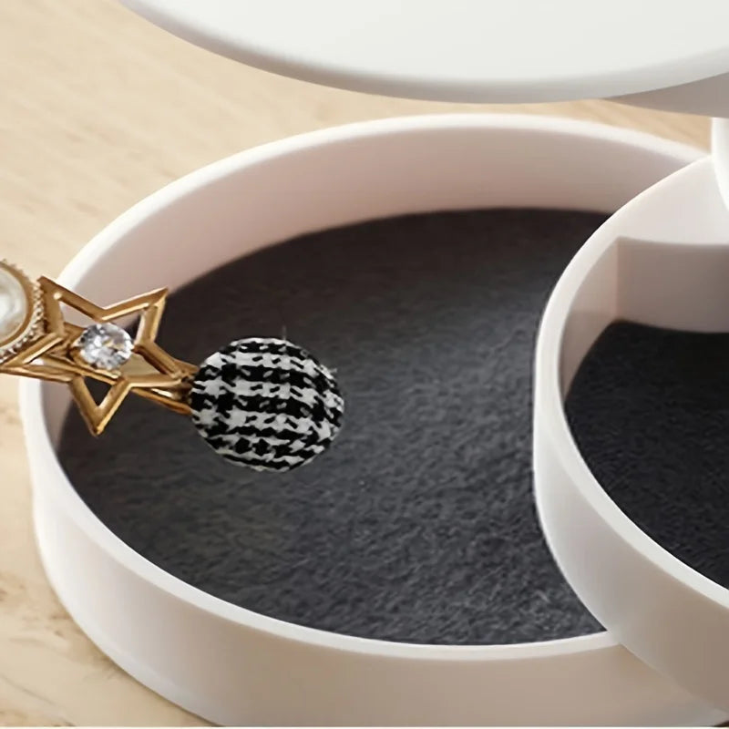 SpinBox Pro | Drehbare Aufbewahrungsbox für Schmuck & Kosmetik | Staubgeschützt & Platzsparend | Für Make-up & Accessoires