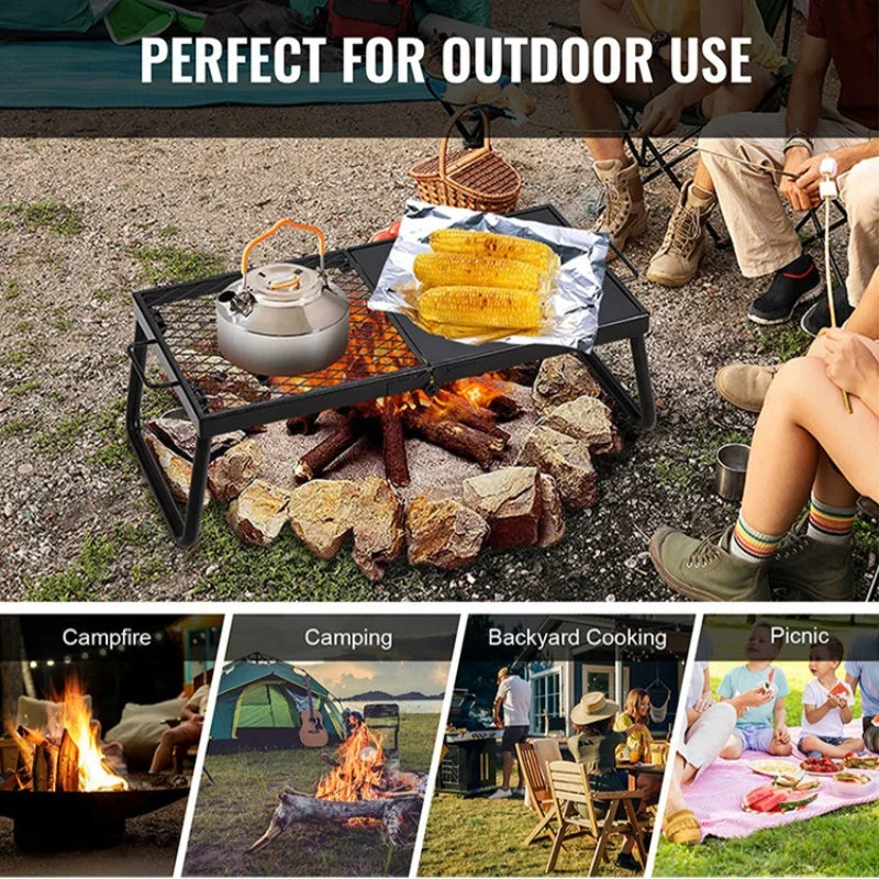FireMate | Faltbarer Edelstahl-Grillrost | Leicht, robust & kompakt | Camping & Outdoor
