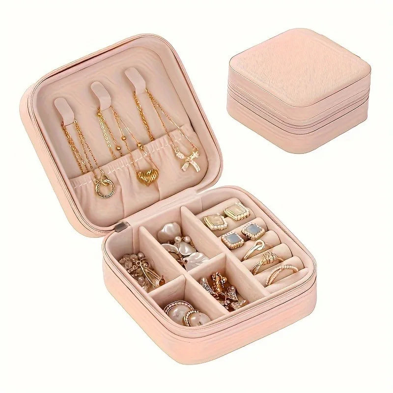 Veloura JewelCase | Schmuckorganizer Reiseetui | Kompakt & Elegant | Für Ringe, Ketten & Co.