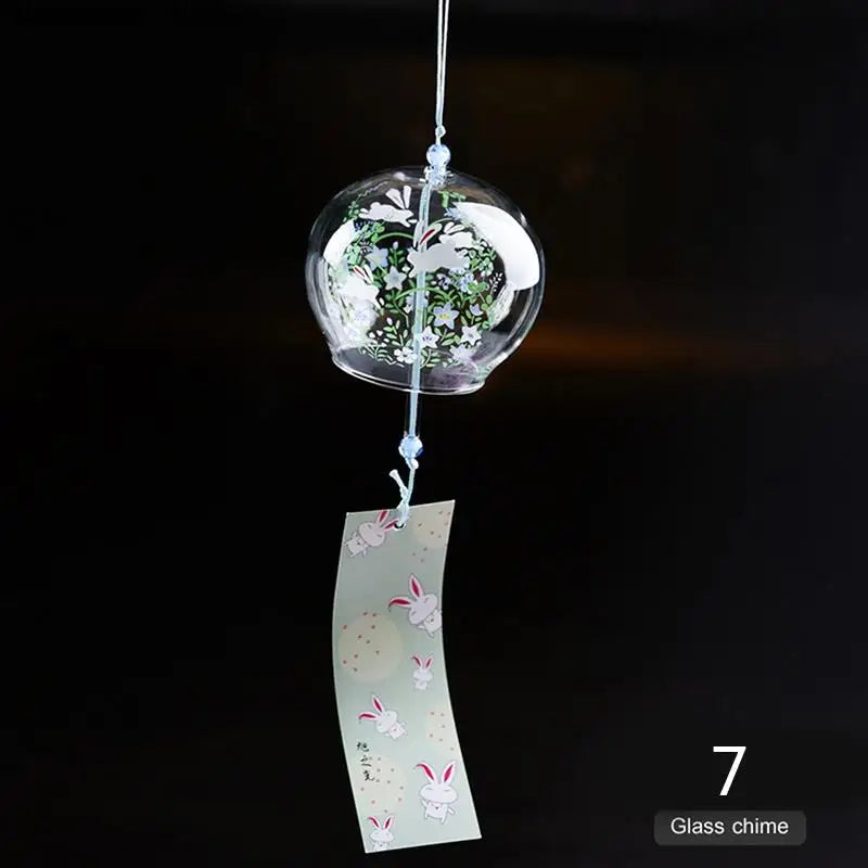 Yumeko Glas-Windglocke | Japanischer Stil | Handgefertigt | Klarer Klang | Zieranhänger