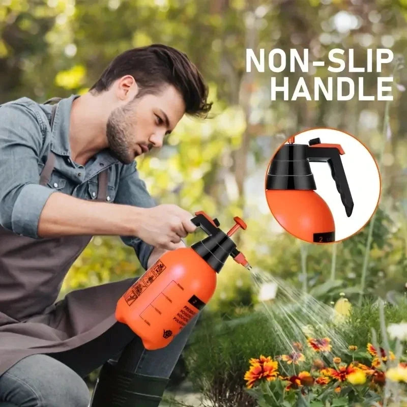 GreenMist Drucksprühflasche | 2 L Volumen | Verstellbare Düse | Handpumpe für Garten & Zimmerpflanzen