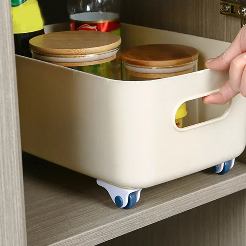 MoveEase | Selbstklebende Mini-Rollen | 360° drehbar & starke Tragkraft | Für Boxen, Körbe & Aufbewahrung im Haushalt