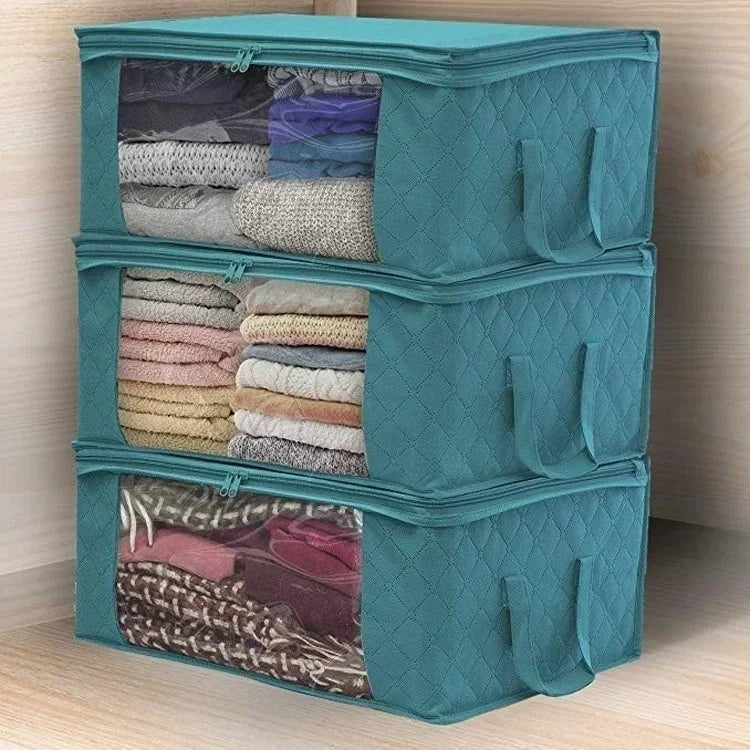 OrganizeIt | Aufbewahrungsbox mit Sichtfenster | Faltbar & Atmungsaktiv | 49x36x21 cm
