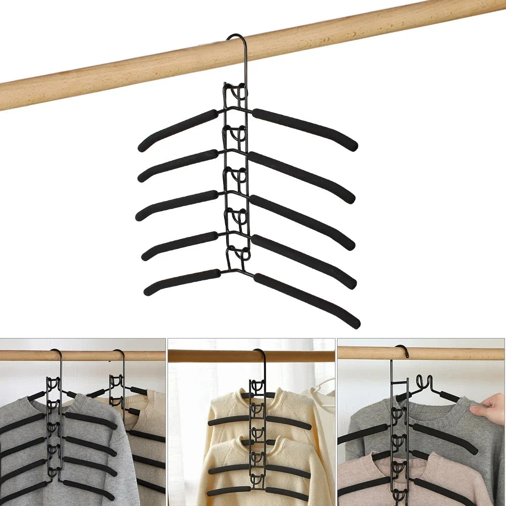 SpaceSaver | 5-in-1 Kleiderbügel-Set | Platzsparend & Robustes Design | Für Familie & Reisen