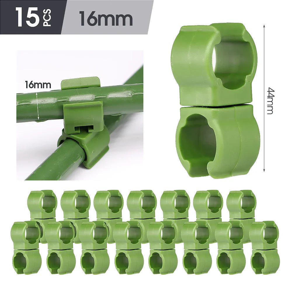 TrelliSnap Connect | 15er-Set Kreuzverbinder für Pflanzenstützen | Für .8–2.0 cm Stäbe | Verstellbare Klammern für Rankgitter & Pflanzengerüste