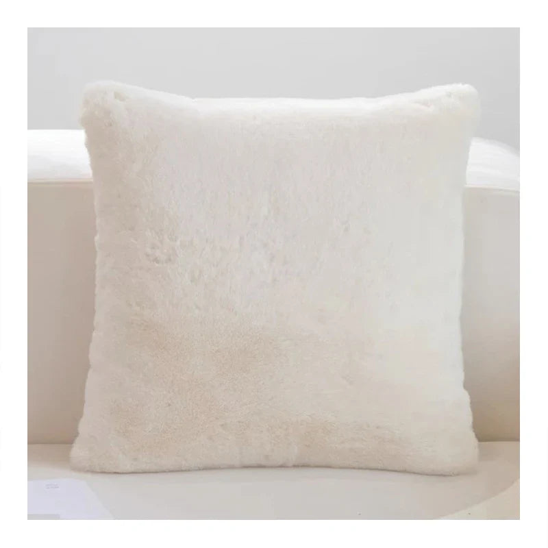 Furvielle Kissenbezug | Ultra-weiches Kaninchen-Plüsch Kunstfell | Warm & Luxuriös | 45×45 cm für Schlafzimmer & Sofa