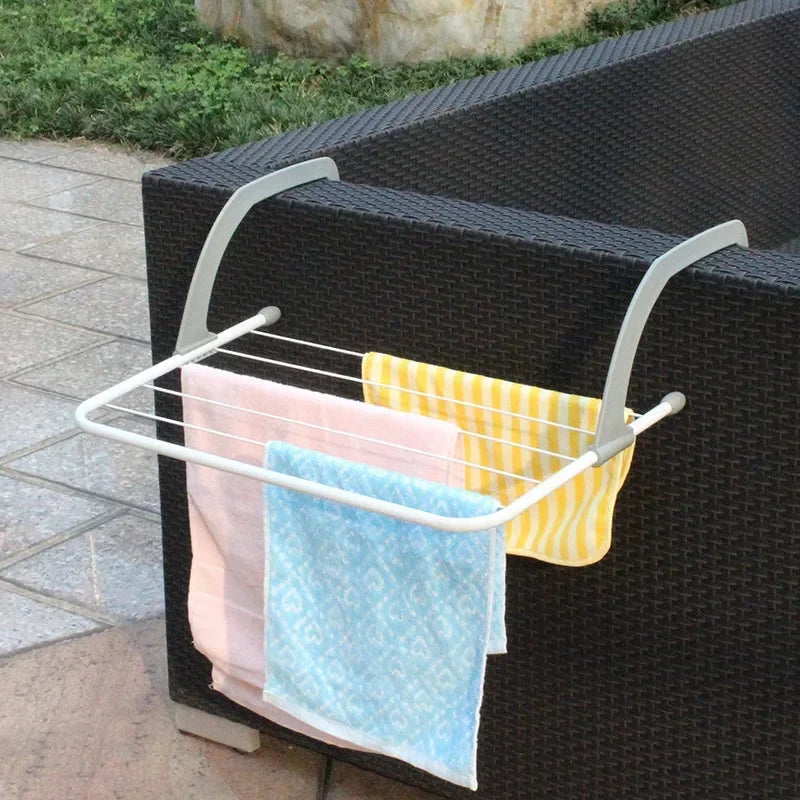 Drylio Wäschehänger | Faltbar & Drehbar | Mit Aufhängehaken & Clips | Für Bad, Balkon & Reisen