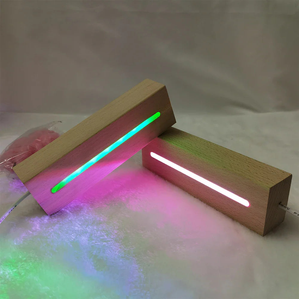 LumiBase LED-Holzsockel | Mehrfarbig & Dimmbar | USB-betrieben | Dekorativ & Flexibel