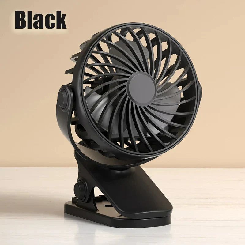CoolClipX | USB Clip- & Tischventilator | 360° Rotation & Nachtlicht | Für Büro, Zuhause & Unterwegs