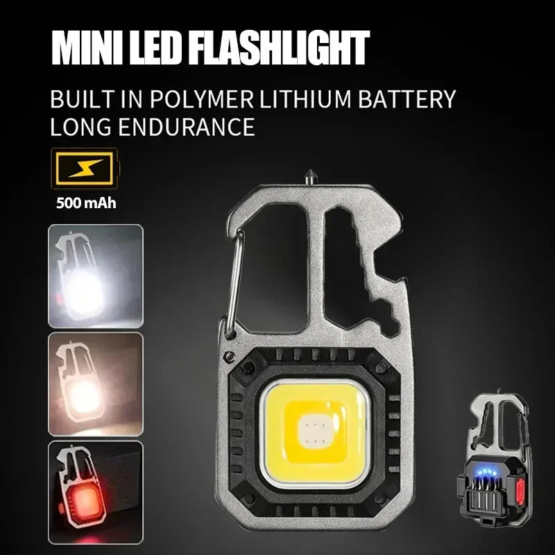 Torchino Mini-Taschenlampe | 6 Lichtmodi & Tools | USB-C Wiederaufladbar | Kompakt & Robust