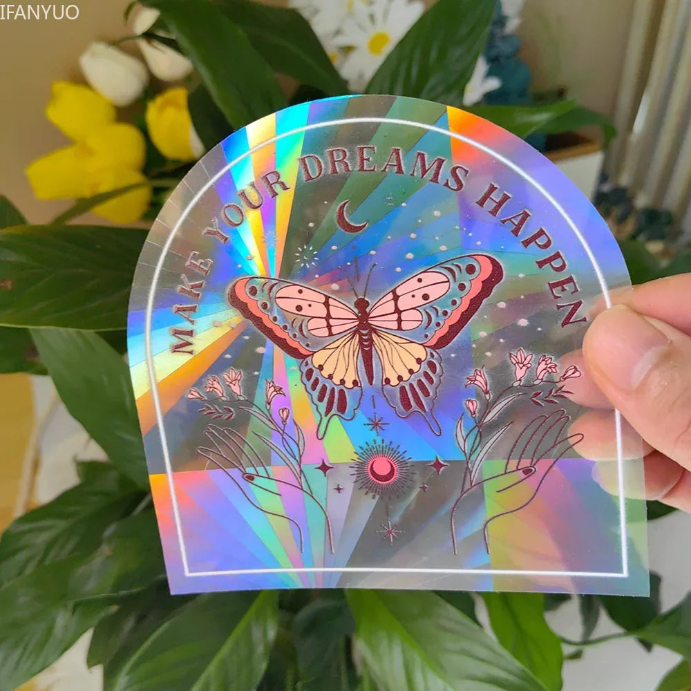 SunGlow Fenstersticker | 3D Regenbogen-Effekt | Selbstklebend & Wiederverwendbar