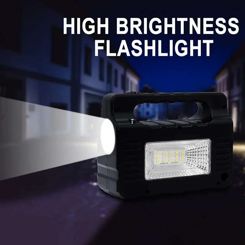 Luminova | Solarbetriebene Energiebox | Licht, Musik & Powerbank | Für Camping, Garten & Notfälle