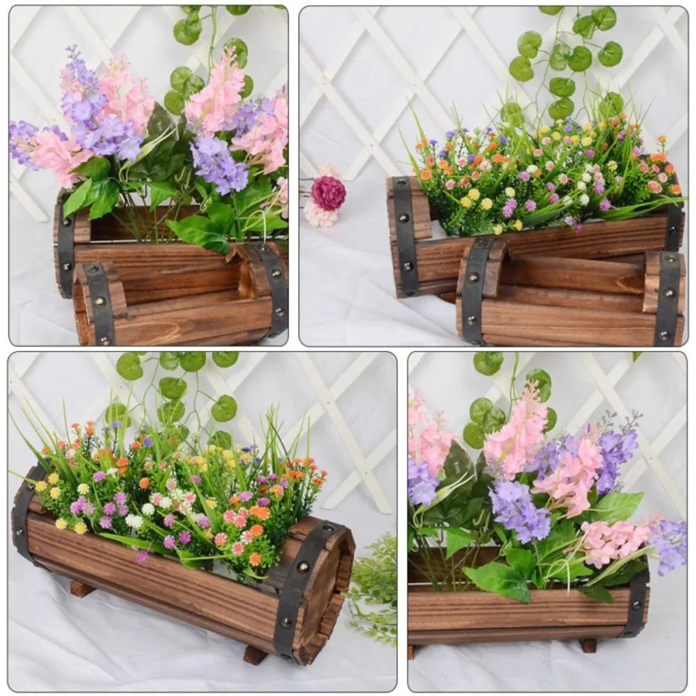 Holznivo NaturTopf | Rustikaler Holz-Blumentopf | Handgefertigt | Für Innen & Außen | Vintage-Charme