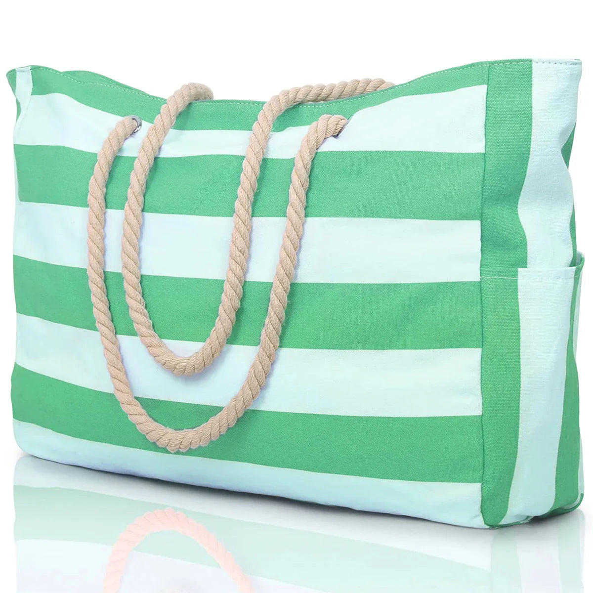 BeachVibe | Strandtasche | Wasser- & Sandabweisend | Leicht & Kompakt | Stylisch Gestreift