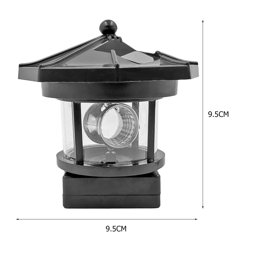 LumaSphere SolarLight | Leuchtturm-Design | Automatisches Drehen & Solarbetrieb | Wetterfest