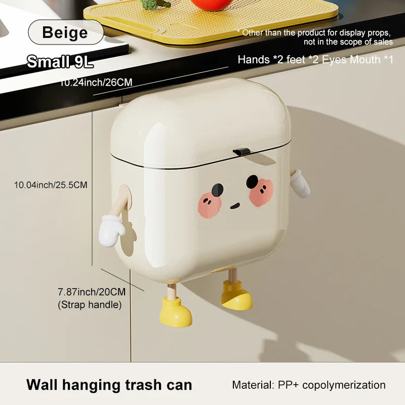 EcoBinix | Wand-Mülleimer ohne Bohren | Platzsparend, Hygienisch & Modern | Für Küche, Bad & Kleine Räume