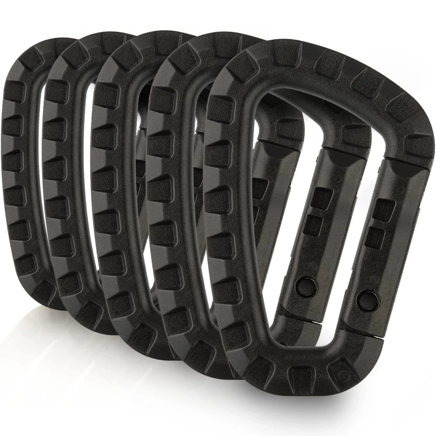 ClipMaster Karabiner | 5er-Set | Robustes ABS-Material | Kompatibel mit MOLLE-Systemen