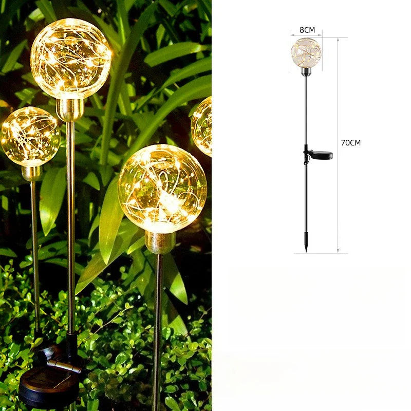 SolarSphere Glow | Solar-Kugel mit Erdspieß | Warmweißes LED-Licht | Wetterfest & Einfach zu Installieren