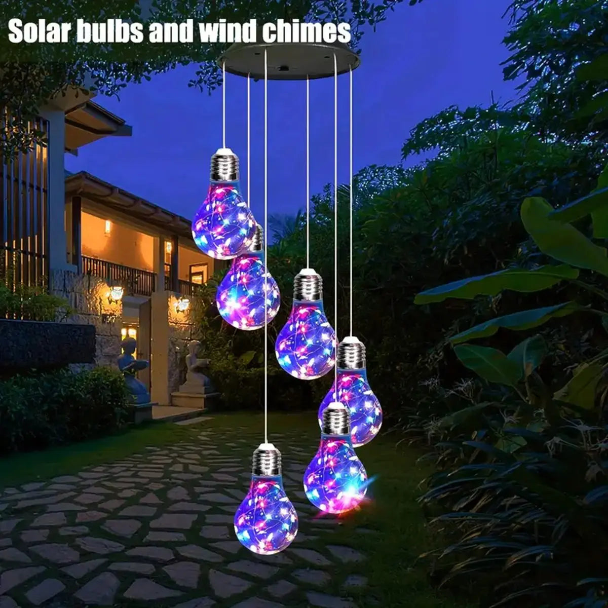 LumaWind Solar Windspiel | Farbwechsel-LED | Automatischer Dämmerungssensor | Wetterfest IP44