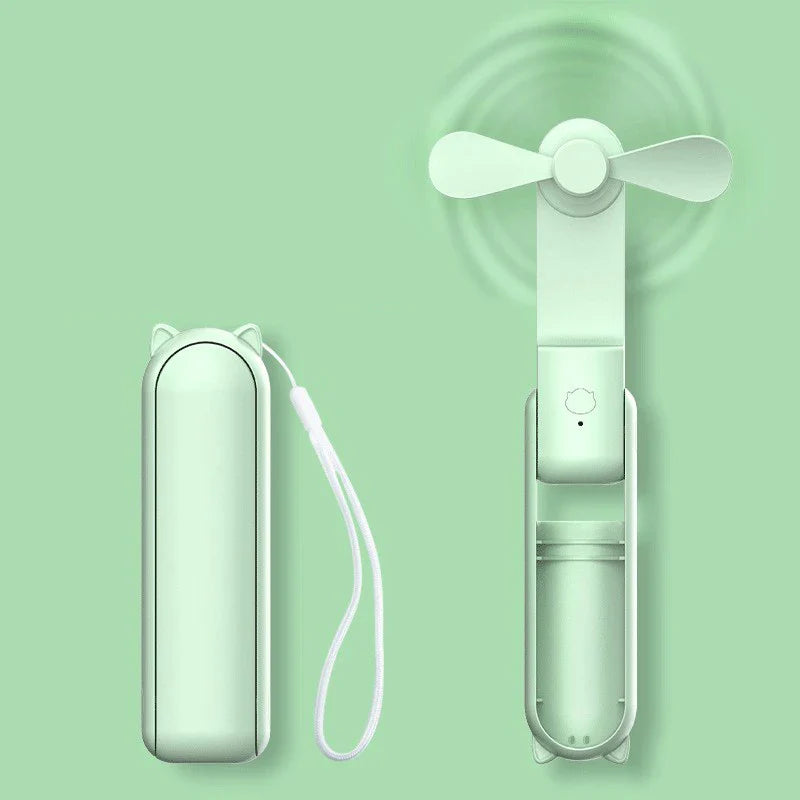 Airli Mini Ventilator | Faltbar & Leise | Mit Powerbank | 2000 mAh Akku