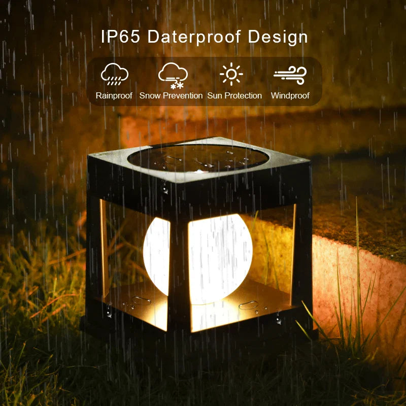 SolarGlow Pillar Light | Solarbeleuchtung für Außenbereich | 8 Stunden Leuchtdauer | Wetterfest