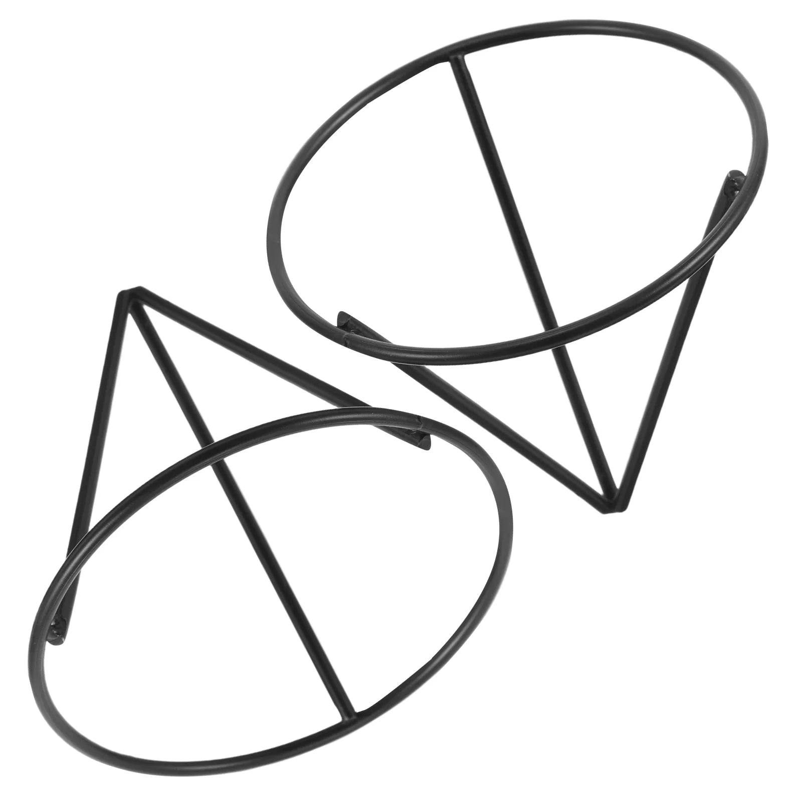 HydroBloom 2er-Set Metall Pflanzenständer | Dreieck Design mit Hydrokultur-Schale | Kompakt & Dekorativ | Für Büro & Zuhause