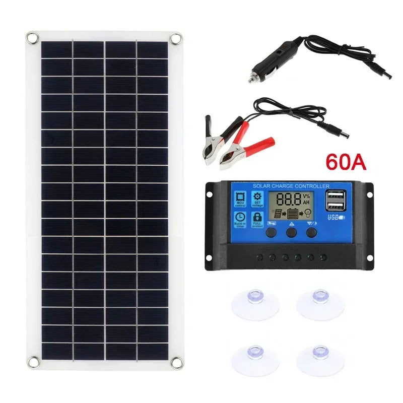 PowerSun | Solarpanel 15W | Dual USB & DC Ausgang | Kompakt und Effizient