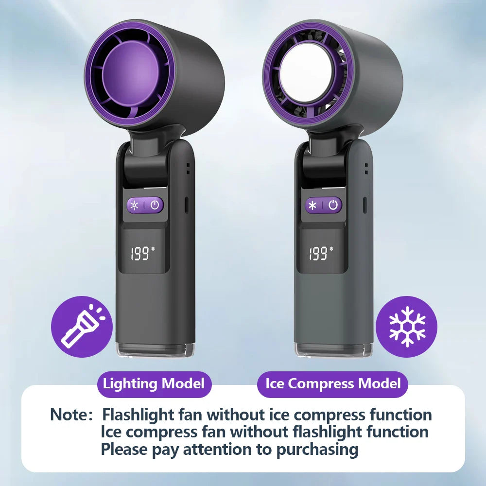 CoolMate Tragbarer Mini-Ventilator | 199 Stufen & Eis-Kühlmodus | Für Büro, Reisen & Zuhause | Leise mit 4000mAh Akku