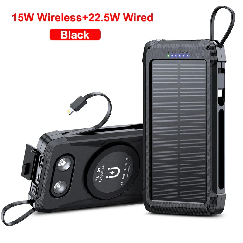 SolarMax Charge | Powerbank mit Solarpanel | Magnetisches Wireless Charging