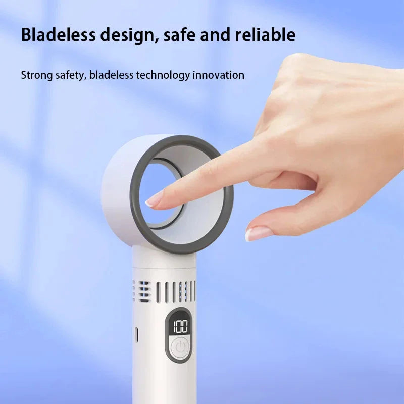 BreezeMaster Handventilator | Bladeless Design | 100 Windstufen | Wiederaufladbarer Akku