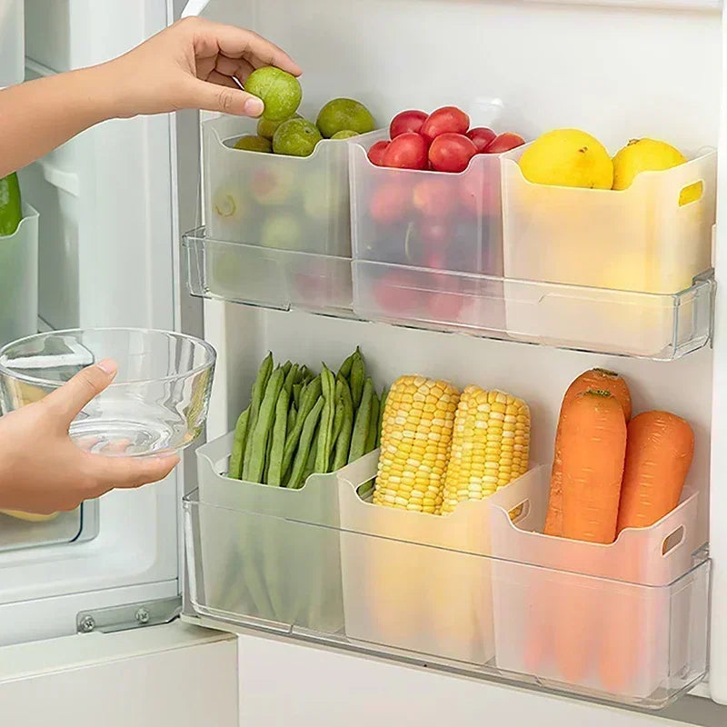 FreshBox | Kühlschrank Aufbewahrungsbox | Stapelbar & Transparent | Für Obst, Gewürze & Snacks