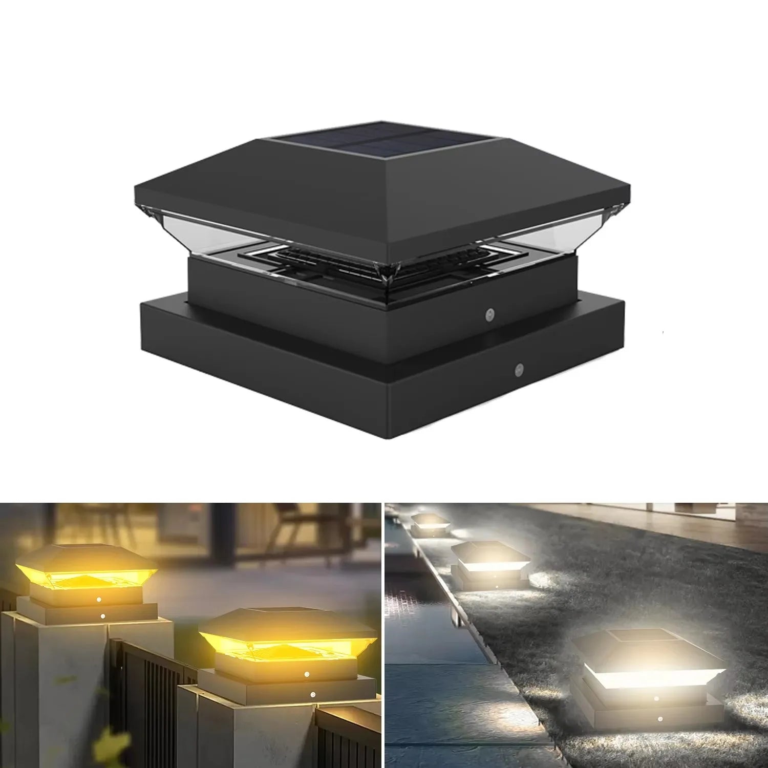GlowPost | Solar LED Pfostenleuchte | Warmweiß & Kaltweiß Einstellbar | IP65 Wasserdicht für Garten & Terrasse