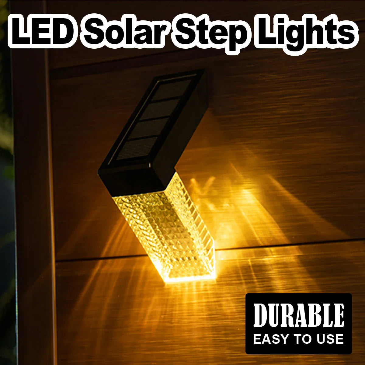 GlowStep | Solar LED Treppenlicht | RGB & Warmweiß | IP44 Wasserdicht für Außenstufen und Garten