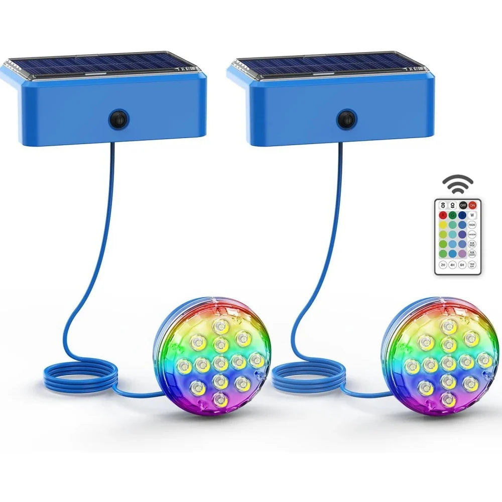 GlowStream | Solar-Poollicht | 16 Farben & Fernbedienung | IP68 Wasserdicht