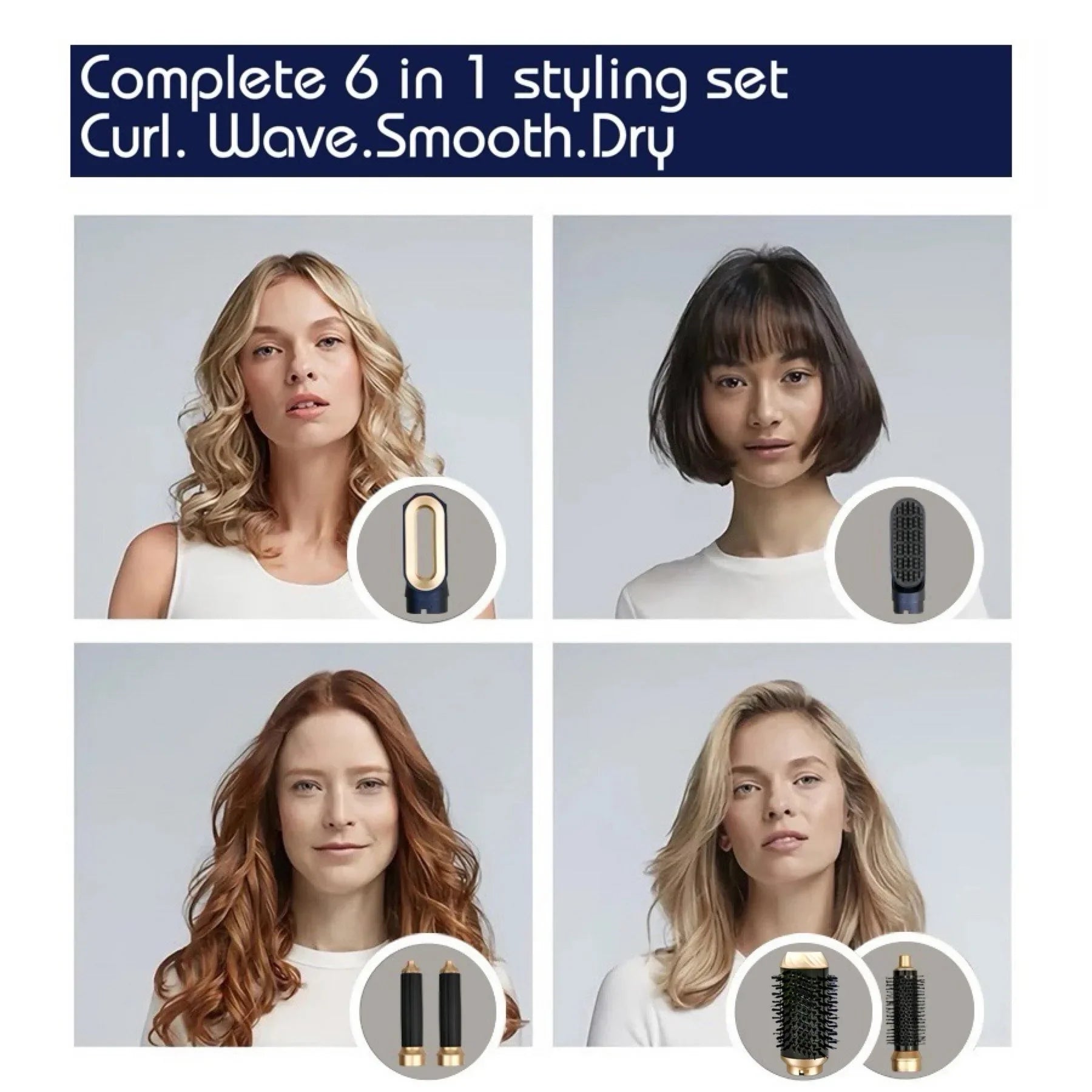 GlowMuse AirStyle | 6-in-1 Multistyler | Für Glätten, Locken & Volumen | Keramik-Technologie