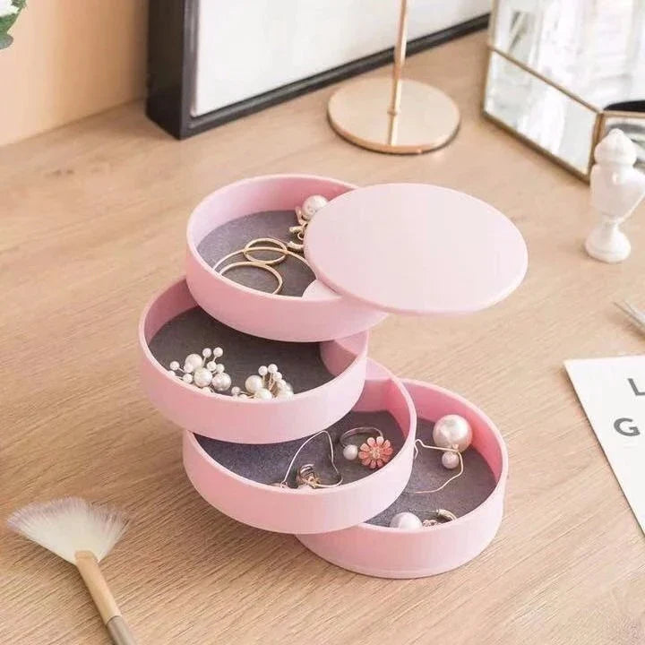 SpinBox Pro | Drehbare Aufbewahrungsbox für Schmuck & Kosmetik | Staubgeschützt & Platzsparend | Für Make-up & Accessoires