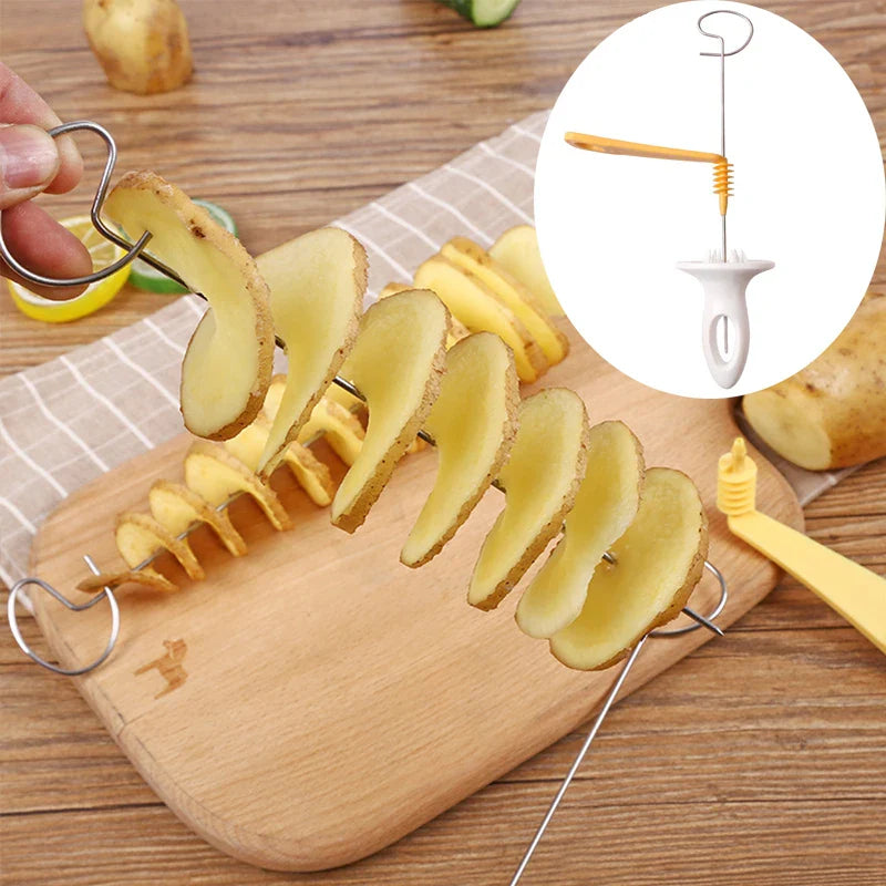 Twistelio SpiralPro | Spiral-Schneider aus Edelstahl | Ideal für BBQ & Camping | Für Kartoffeln & Gemüse