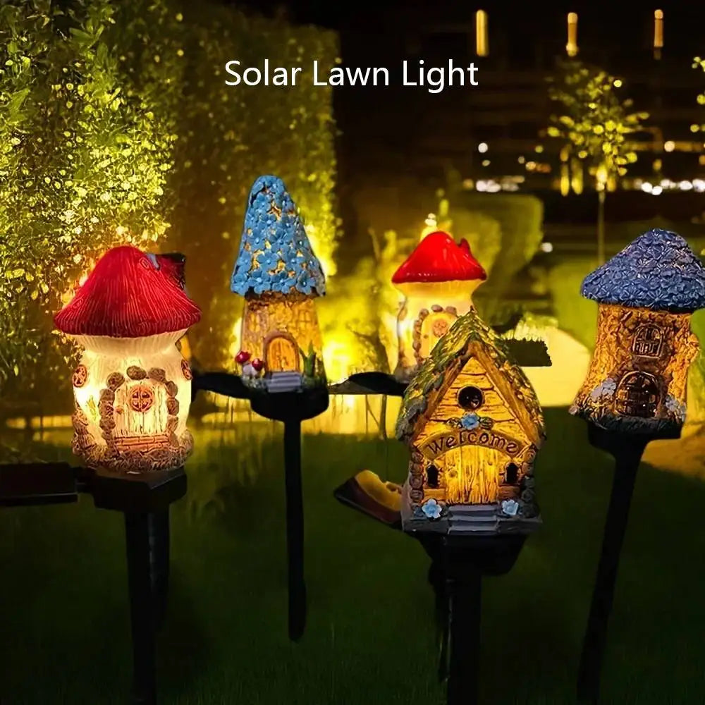 Glowhaus Solarleuchte | Märchenhaus-Gartenlampe | Warmweiß & Wetterfest | Mit Solarmodul