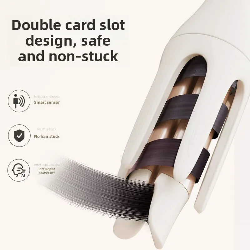 CurlEase Pro Rotierender Lockenstab | 2-in-1 Curler & Glätter | Turmalin-Keramik Technologie | Automatische Rotation