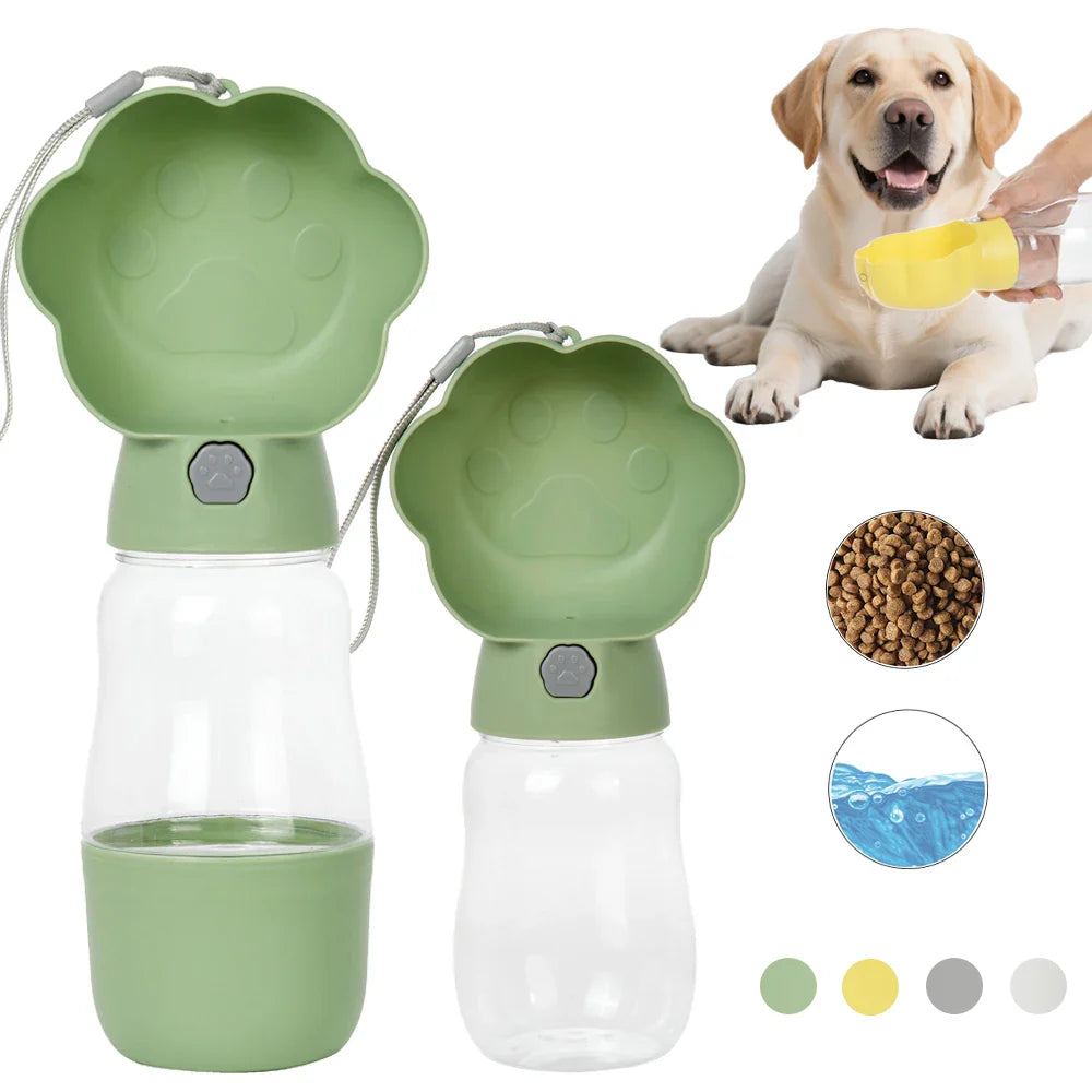 PetEase | 2-in-1 Flasche | Auslaufsicher, Hygienisch, Tragbar | Für Hunde & Katzen unterwegs