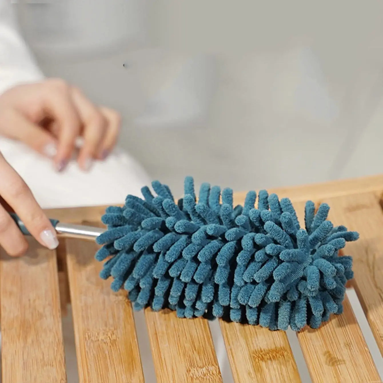 DustPro | Teleskop Staubwedel | Verlängerbar bis 80cm | Mit Chenille-Mikrofaser