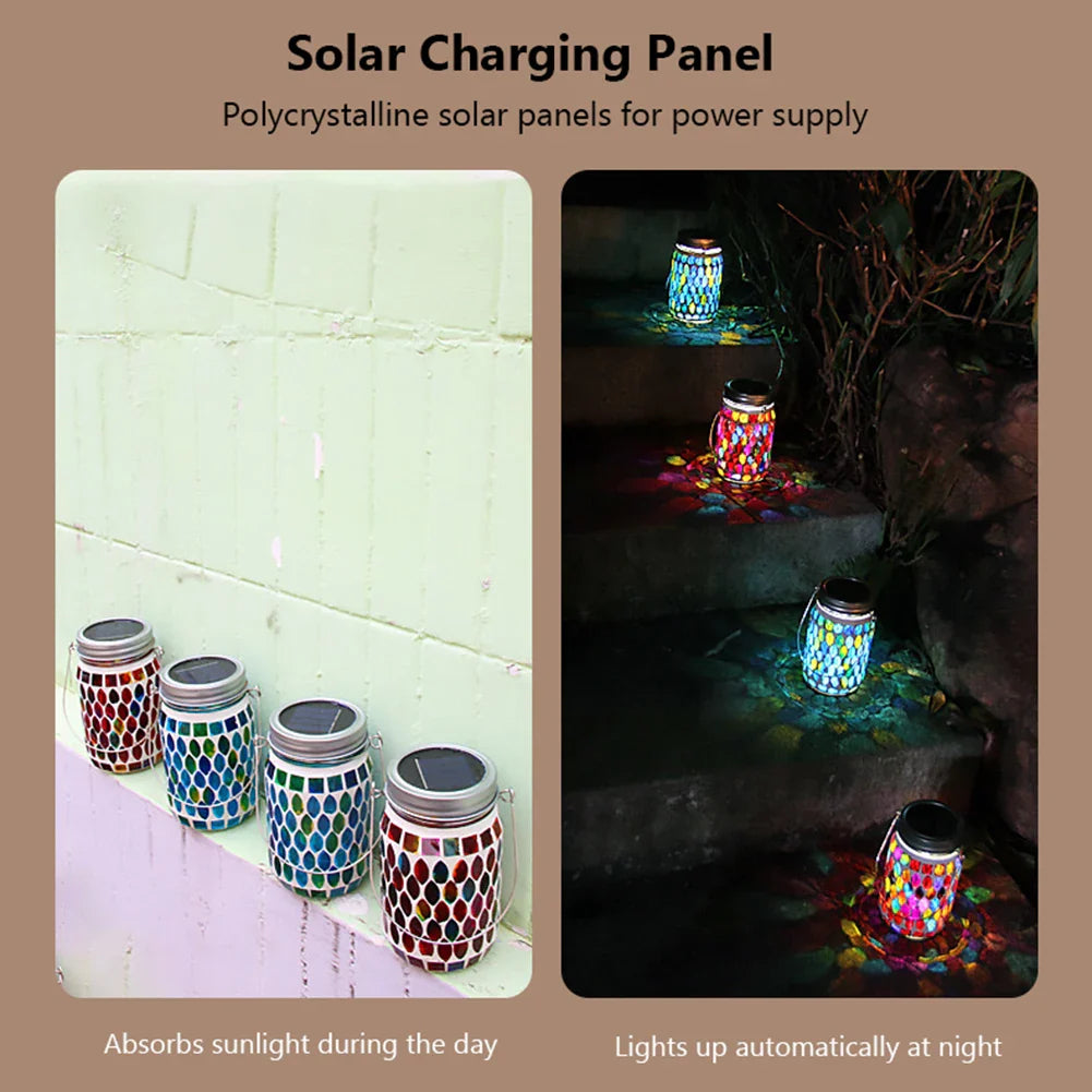 GlorioLume SolarGlow | Mosaik LED Laterne | Solarbetrieben | Dekorativ